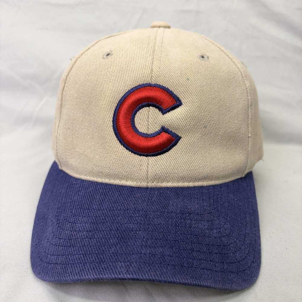 Logo Athletic Chicago Cubs Baseball Hat Mens OSFA Tan Purple Embroidered MLB